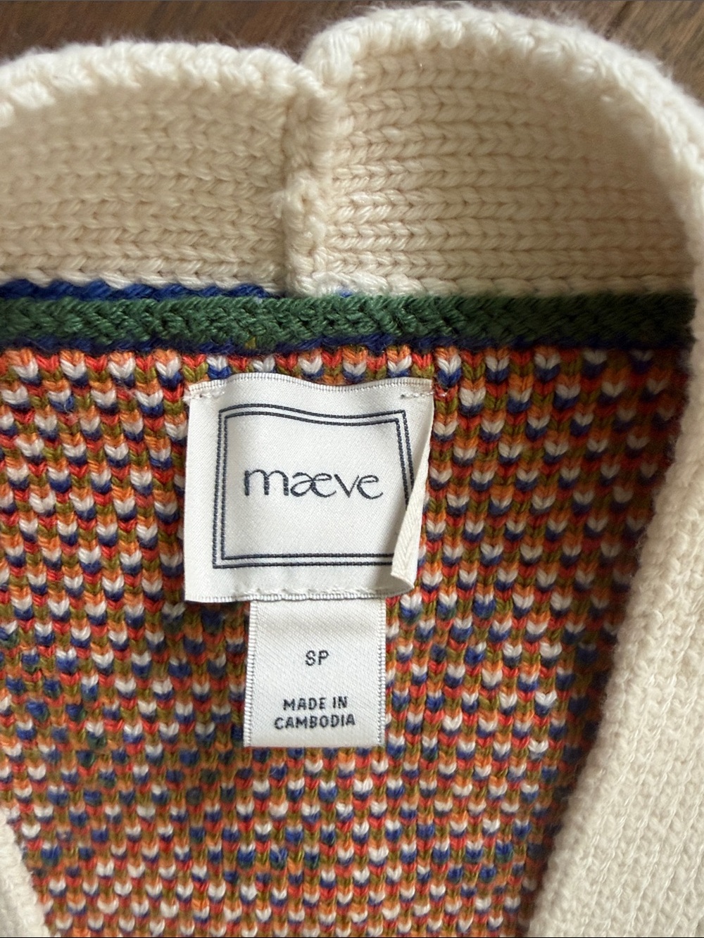 NWT Maeve Cotton Blend Veggie Motif Cardigan Sweater - Citrus - SP - Picture 8 of 12